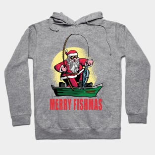 Merry Fishmas Santa Claus Fishing Hoodie